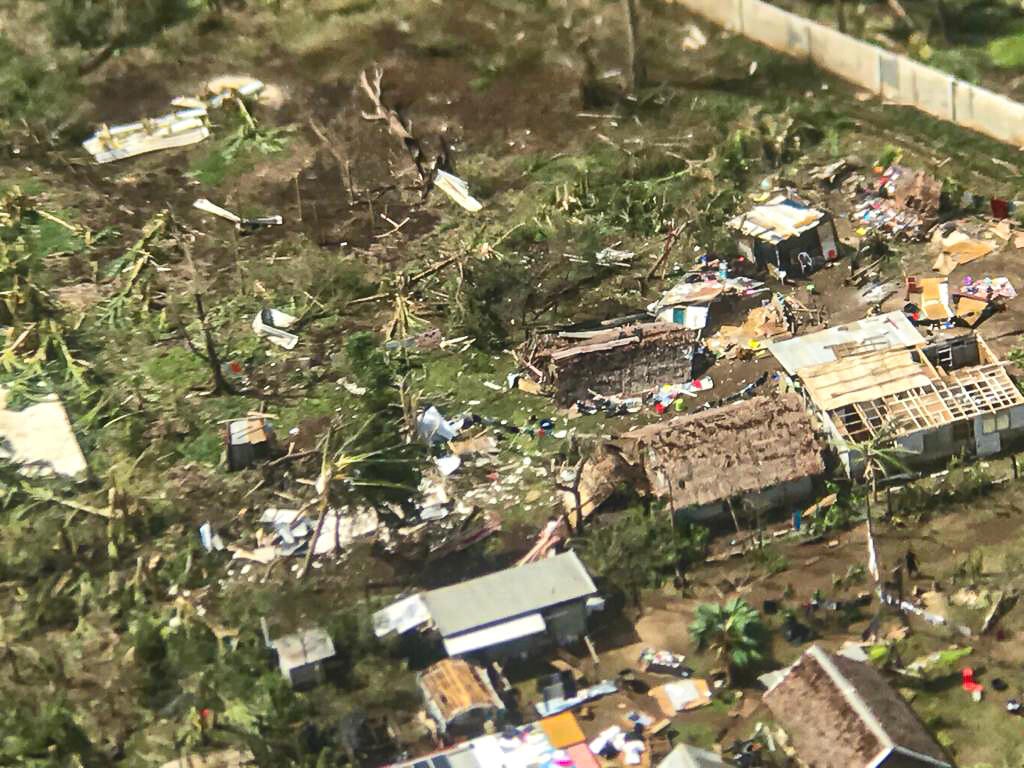 Aerial footage damage on Malo Island, Vanuatu. Photo: Luke Ebbs/Save the Children