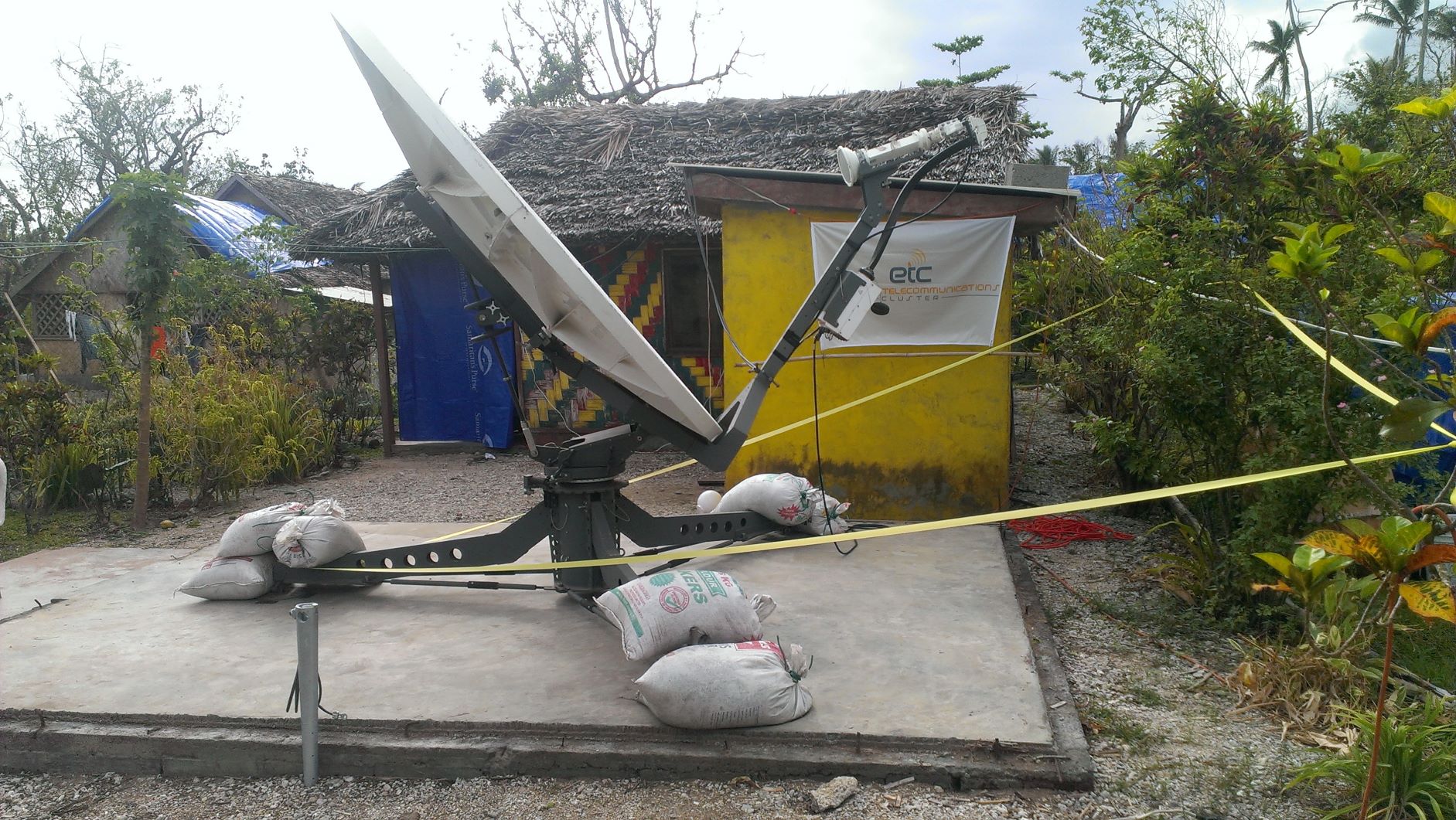 2.	Satellite dish installed by the ETC post Cyclone Pam in Port Vila, Vanuatu. Photo: ETC